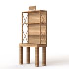 Oak KD Construction Wooden Retail Display Stands With Shelves