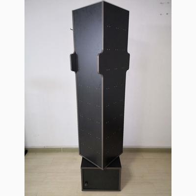 Rotating Free Standing Mdf Peg Hook Display Rack For Mobile Accessories